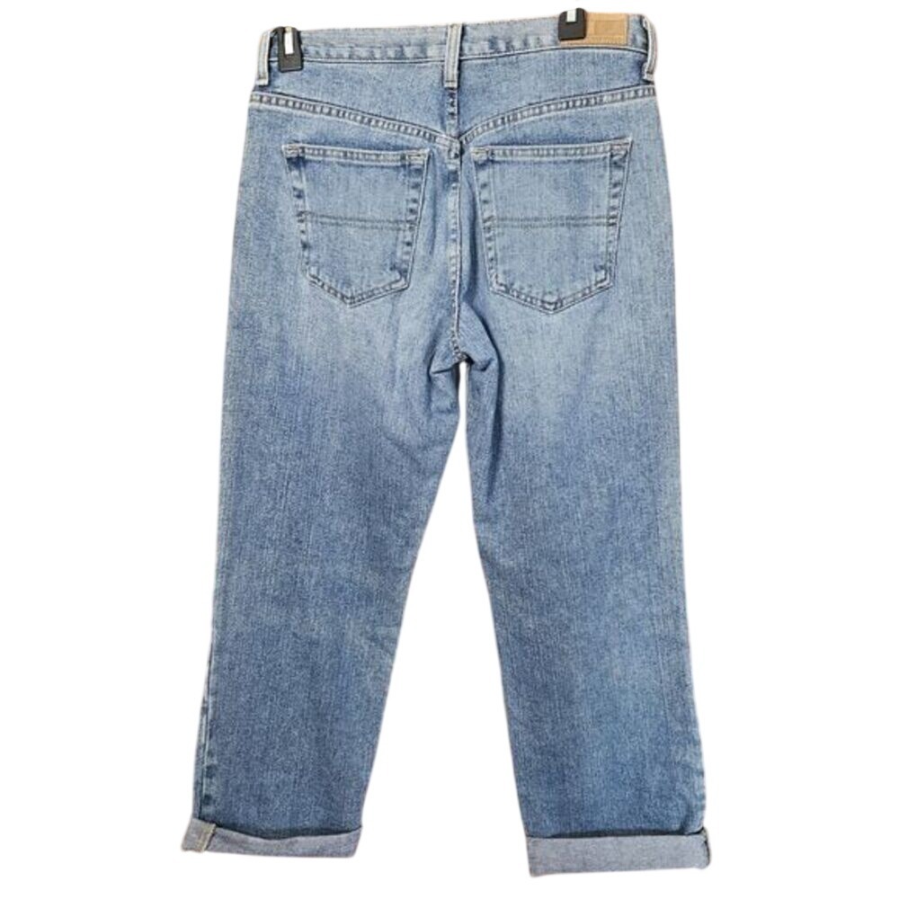 Tommy Hilfiger Boyfriend Jeans Women 6 Cuffed Crop Denim 100% Cotton Y2K